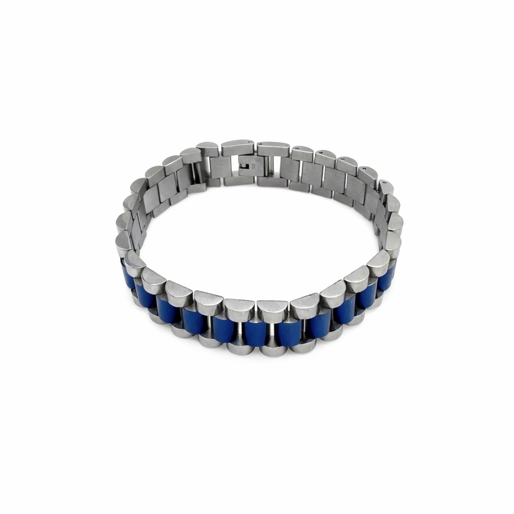 15mm | Silver & Blue | Jubilee Band Bracelet